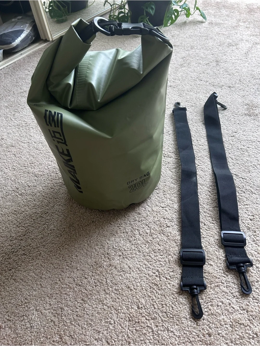 Olive Green 20L Dry Roll-Top Packable Men’s Bag